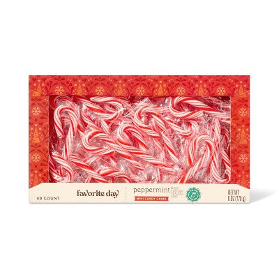 Christmas Peppermint Red & White Mini Candy Canes - 6oz/40ct - Favorite Day