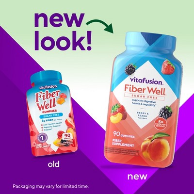 Vitafusion Fiber -Well Fiber Supplement Gummies -Fruit Flavors- 90ct EXP:04/2027