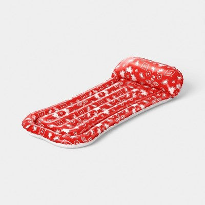Pool Lounge Mat Bandana Pattern Pool Loungers - Sun Squad Red