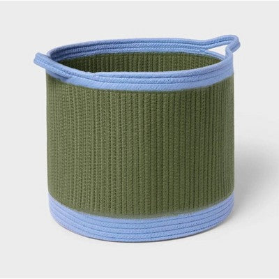Medium Coiled Rope Kids' Storage Basket Green and Blue - Pillowfort