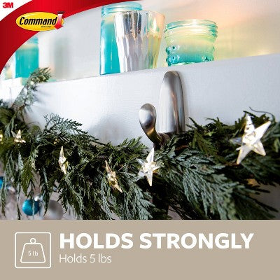 Command Large Forever Classic Hooks Brushed Nickel