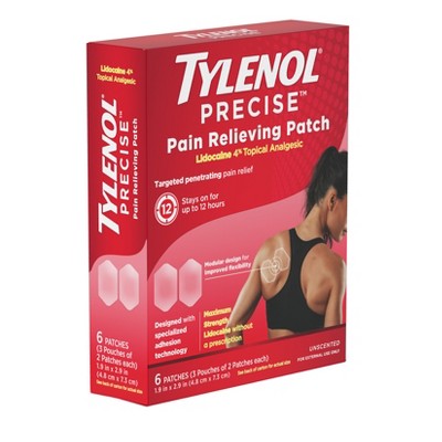 Tylenol Precise Pain Relief Patches - Max OTC Strength Lidocaine - Unscented - 3 Pouches/2ct Each