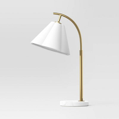 Scalloped Shade Table Lamp with Marble Base White - Threshold (LOCAL PICKUP ONLY)