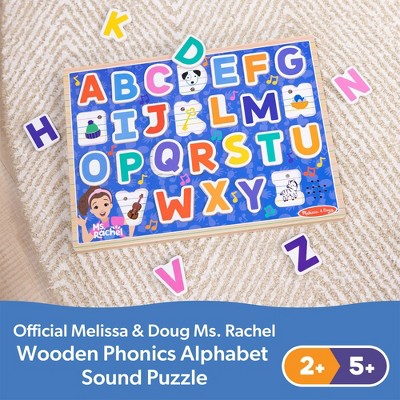 Melissa & Doug Ms. Rachel Wooden Phonics Alphabet Sound Puzzle with Light-Activated Sound Effects, 26-Piece: Educational Aid