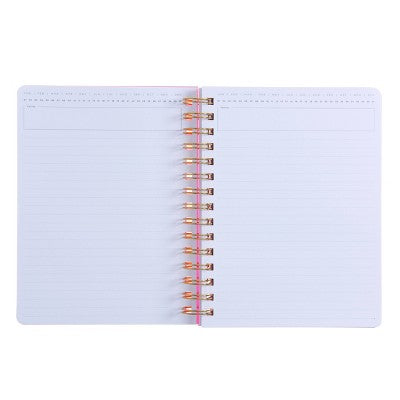 russell+hazel 100pg Ruled Notebook 8"x6.75" Spiral Neon Pink