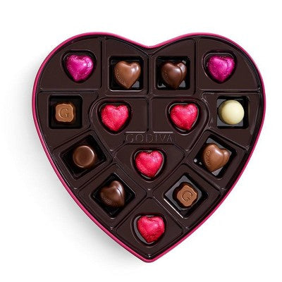 Godiva Valentine's Goldmark Assorted Chocolate Heart Box Candy - 4oz