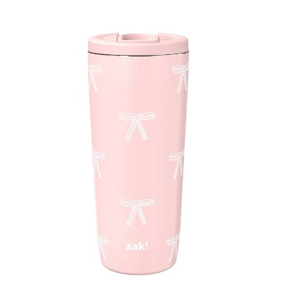 Zak Designs 20 fl oz Stainless Steel Vacuum Serenity Tumbler with Slide Lid Rose Quartz Bowtique