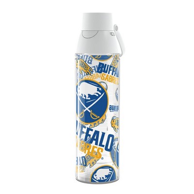 NHL Buffalo Sabres All Over Venture Water Bottle - 24oz: Portable Plastic Drinkware
