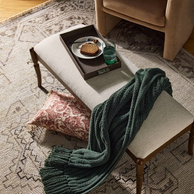 Jacquard Botanical Throw Pillow Warm - Threshold designed with Studio McGee (LOCAL PICKUP ONLY)