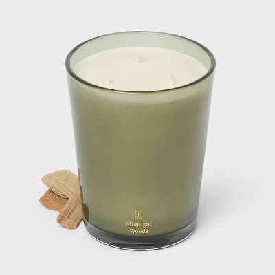 Glass Midnight Woods Jar Candle Green 35.8oz - Threshold