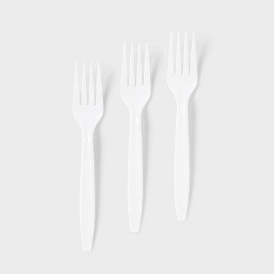 Plastic Forks - 48ct - Dealworthy: Disposable Flatware, Solid Pattern, 6.25" Length