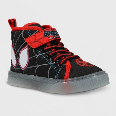 Toddler Boys' Marvel Spider-Man Hi-Top Sneakers - Black 12T