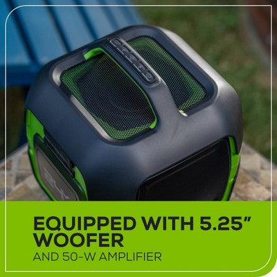 Greenworks POWERALL 24V Outdoor Bluetooth Portable Speaker with 2Ah Battery and Charger Green
