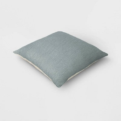 Oversized Square Cotton Boucle Reversible Throw Pillow with Linen Light Washed Green - Threshold (LOCAL PICKUP ONLY)