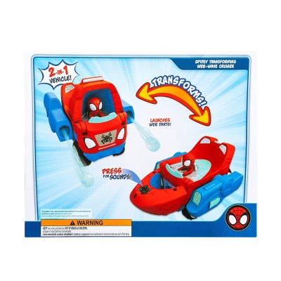 Spidey and His Amazing Friends Land and Sea Cruiser Toy Vehicle: 1:8 Scale, 3 Pieces, Battery-Powered Plastic Boat & Car