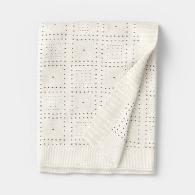 Knit Throw Blanket Ivory - Threshold