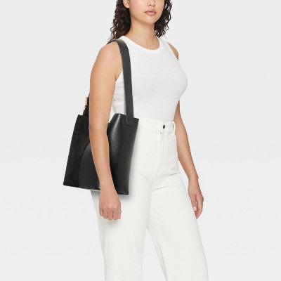 Shoulder Bucket Bag - A New Day Black