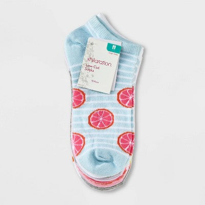 Women's Citrus Fruits 10pk Low Cut Socks - Xhilaration Assorted Colors 4-10