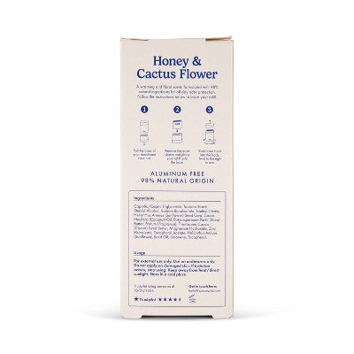 Wild Cosmetics - Refillable Bee Case with Honey & Cactus Flower - Aluminum Free Deodorant - Starter Pack - 5.29oz