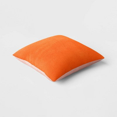16" x 16" The Corduroy Collection Square Throw Pillow Orange - Room Essentials