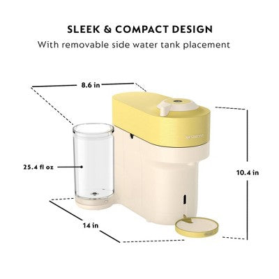 Nespresso Limited-Edition Vertuo Pop+ Coffee and Espresso Maker Flavored Iced Bundle by De'Longhi Pastel Yellow (LOCAL PICKUP ONLY)