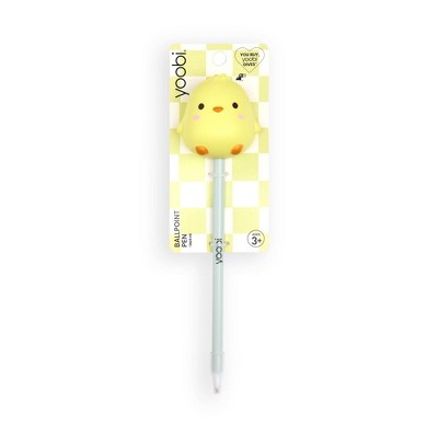 Yoobi Easter Squishy Topper Ballpoint Pen Yellow Chick 1.0mm Black Ink Easter Basket Gift