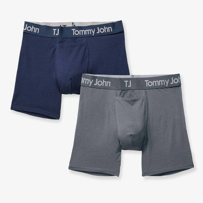TJ | Tommy John Men's 4'' Boxer Briefs 2pk - Dress Blue/Turbulence S