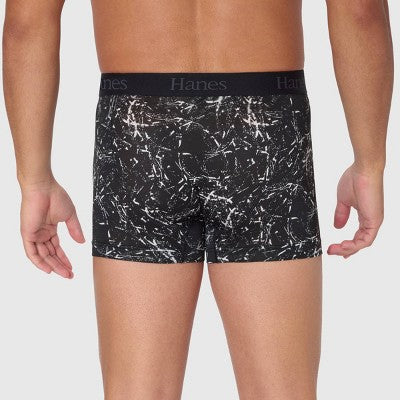 Hanes Originals Premium Men's Super Stretch Trunks 3pk - Blue/Black L: Tagless, Moisture Wicking, Quick Dry