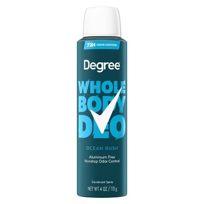 Degree 72H Odor Protection Whole Body Deodorant Spray for Men Ocean Rush - Aluminum-Free 4oz