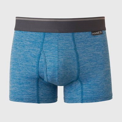 Hanes Premium Men's Breathable Mesh Comfort Flex Fit Boxer Trunks - Blue L