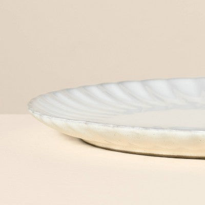 4pk 8.5" Scalloped Edge Stoneware Salad Plates Cream - Hearth & Hand with Magnolia