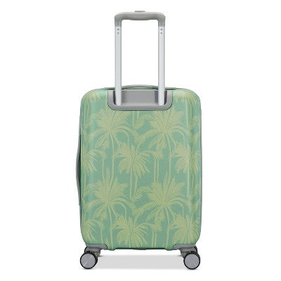 American Tourister Modern Hardside Carry On Spinner Suitcase - Green Palms: Botanical ABS Shell