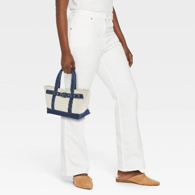 Canvas Mini Belted Tote Bag - Universal Thread Blue