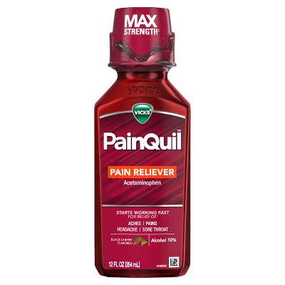Vicks PainQuil Black Liquid - Cherry - 12 fl oz: Whole Body, General Pain Relievers, Liquid, Acetaminophen 1000mg