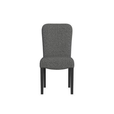 Set of 2 Rounded Back Upholstered Dining Chairs Black - HomePop (LOCAL PICKUP ONLY)