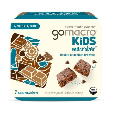 GoMacro Kids Double Double Chocolate Brownie Macrobar - 6.3oz/7ct