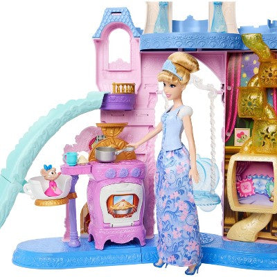 Disney Princess Pet Palace & Cinderella Fashion Doll with 2 Animal Friends & 20+ Furniture & Accessories