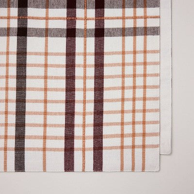 20"x90" Fall Plaid Oversized Runner Burgundy/Brown - Hearth & Hand with Magnolia