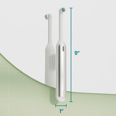 quip 360 Oscillating Rechargeable Electric Toothbrush + Travel Case - White/Silver