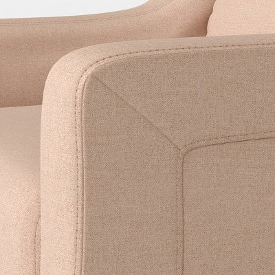 Detailed Slope Arm Slipcover-style Swivel Accent Chair Performance Fabric Blush - Threshold designed with Studio McGee; Assembly Required (LOCAL PICKUP ONLY)