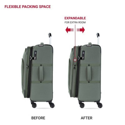SWISSGEAR Zurich Softside Medium Checked Spinner Suitcase - Green
