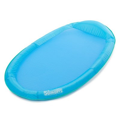 SwimWays Spring Float Inflatable Pool Lounger with Hyper-Flate Valve Blue