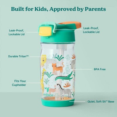 Reduce 14oz Hydrate Tritan Kids' Water Bottle Zoo Crew