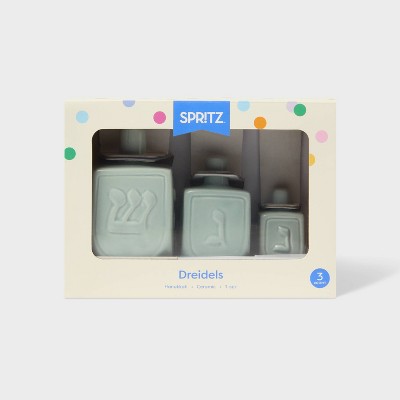 3ct Ceramic Dreidels Decor Set - Spritz