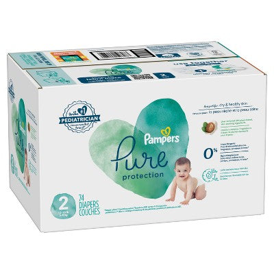 Pampers Pure Protection Diapers Super Pack - Size 2 - 74ct