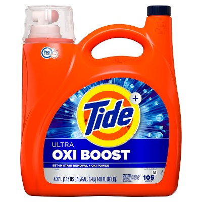 Tide Oxi Boost Liquid HE Laundry Detergent - 148oz