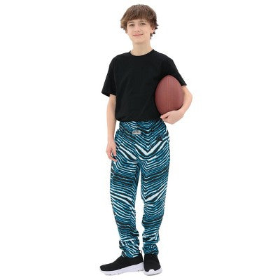 NFL Carolina Panthers Zubaz Youth Zebra Screen Print Pants - 16/18