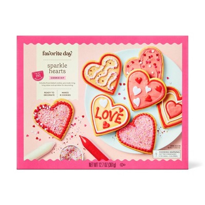 Valentine's Sparkle Heart Cookie Kit - 12.7oz/6ct - Favorite Day