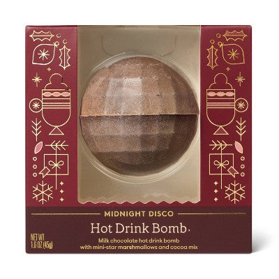 Silver Metallic Disco Hot Christmas Cocoa Bomb with Star Shaped Marshmallows - 1.6oz - Favorite Day