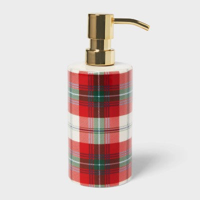 Ceramic Plaid Soap Dispenser - Threshold